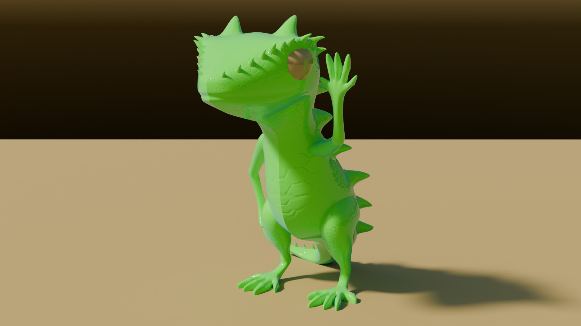 Punky Lizard waving