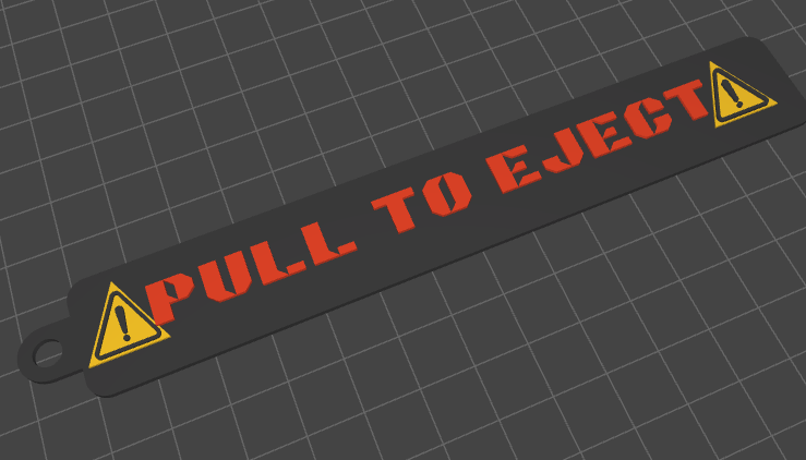 "PULL TO EJECT" sign