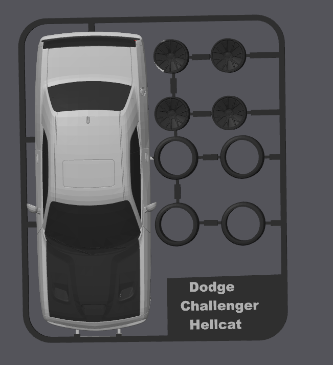 Miniatura 3 do modelo 3D Dodge Challenger Hellcat Black/Grey