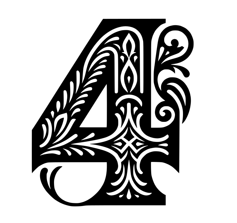 Ornamental number 4 (2)