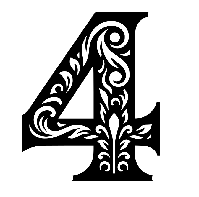 Ornamental number 4 (3)