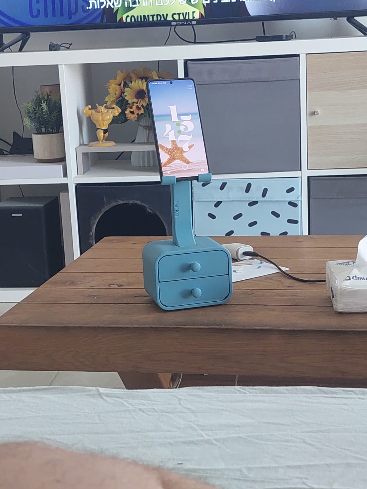 Adjustable Phone Stand With Drawers