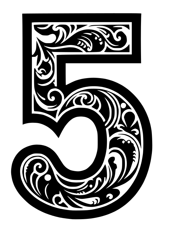 Ornamental number 5 (2)