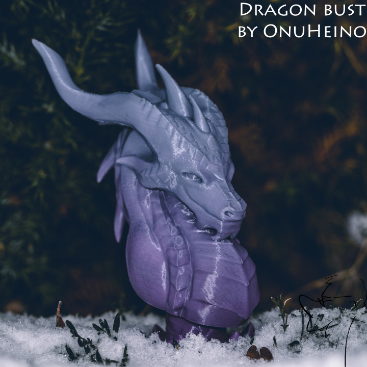 Dragon bust 3D model thumbnail
