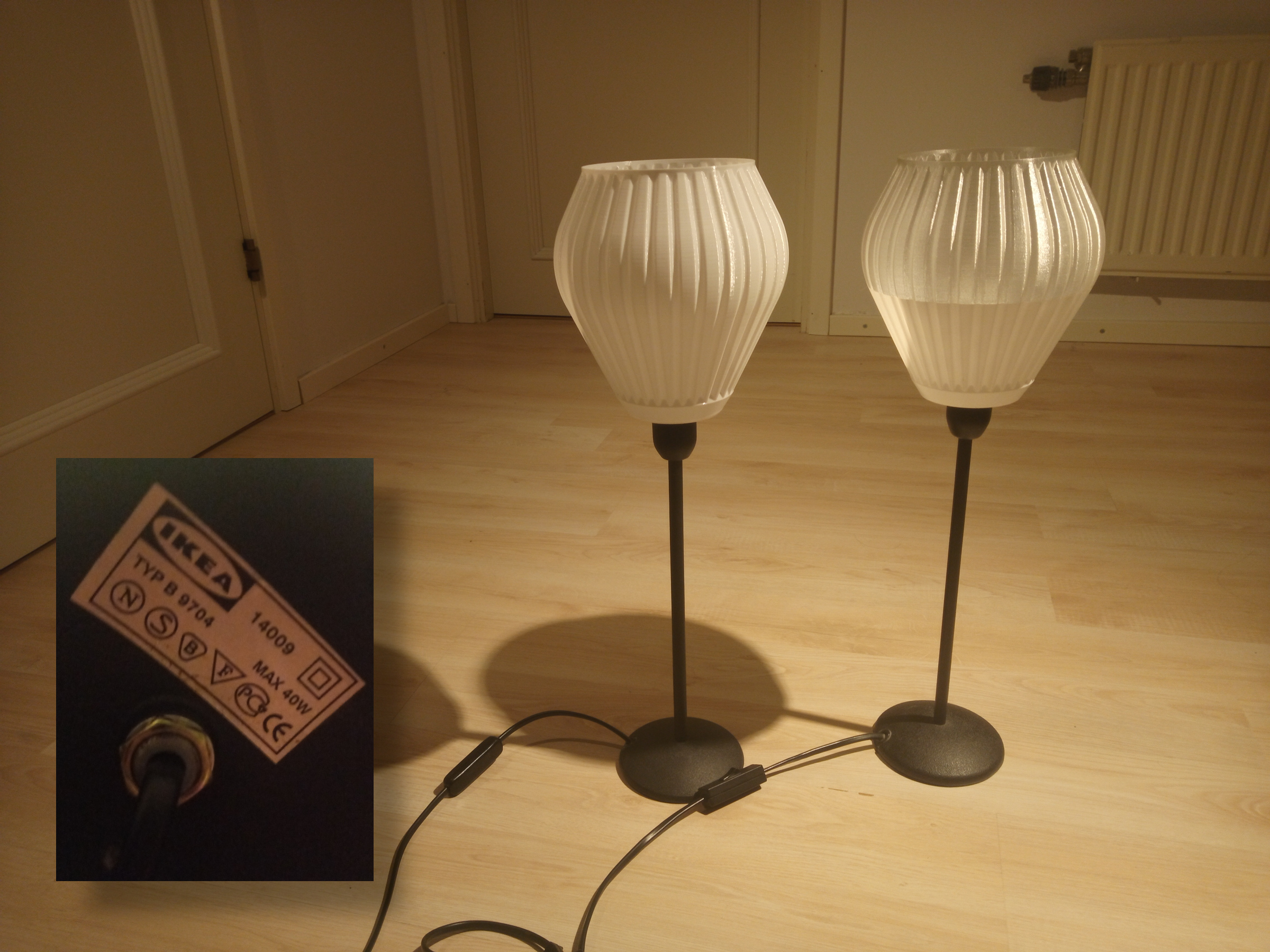 Light Shade Adapters for IKEA 14009 Night Table Lamp