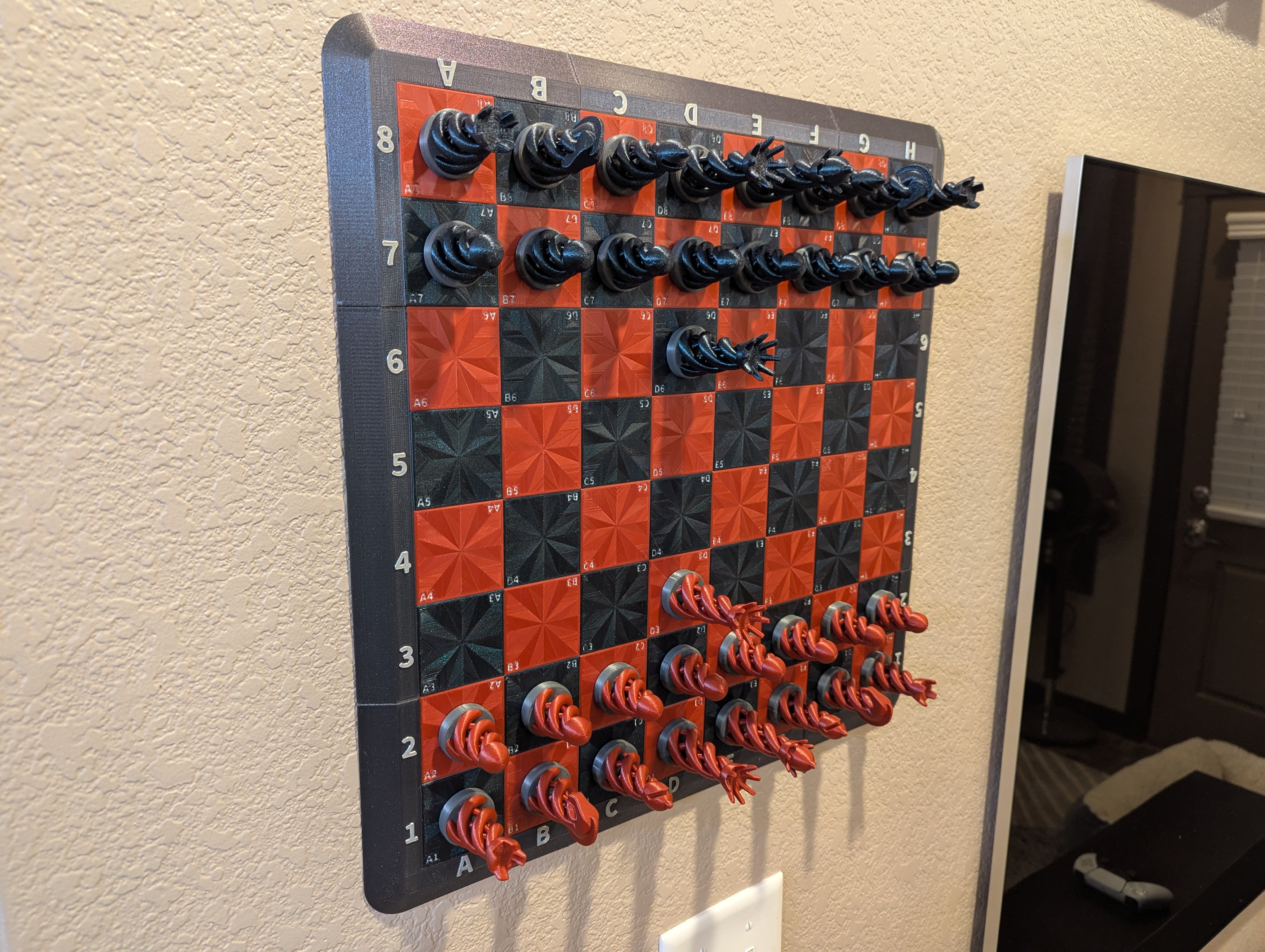 Chessboard, Base, and Spiral Chess Pieces - Modular Construction — miniatura 2