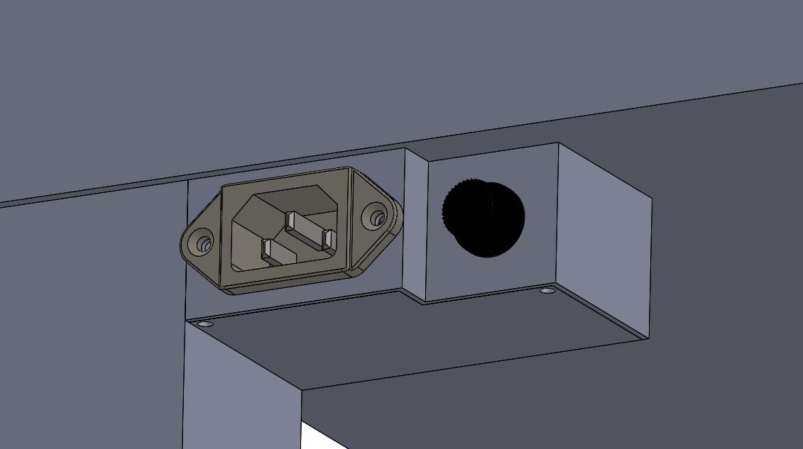 Miniatura 2 do modelo 3D Printer enclosure power socket with fuse