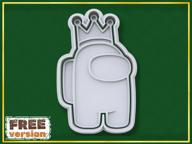 Among Us Crewmate King Cookie Cutter