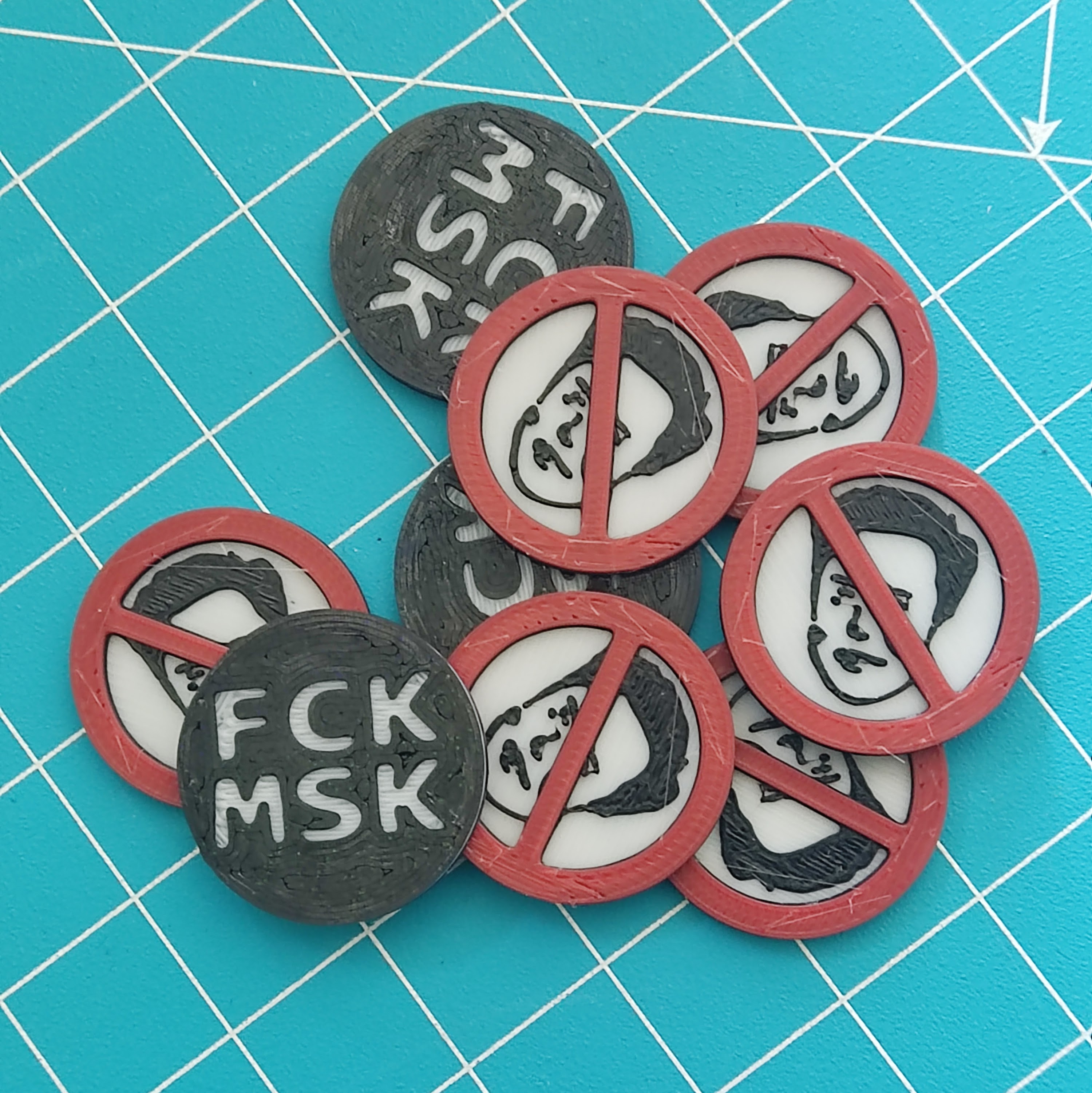 Einkaufswagenchip - Shopping Card Chip FCK MSK 1 Euro sized