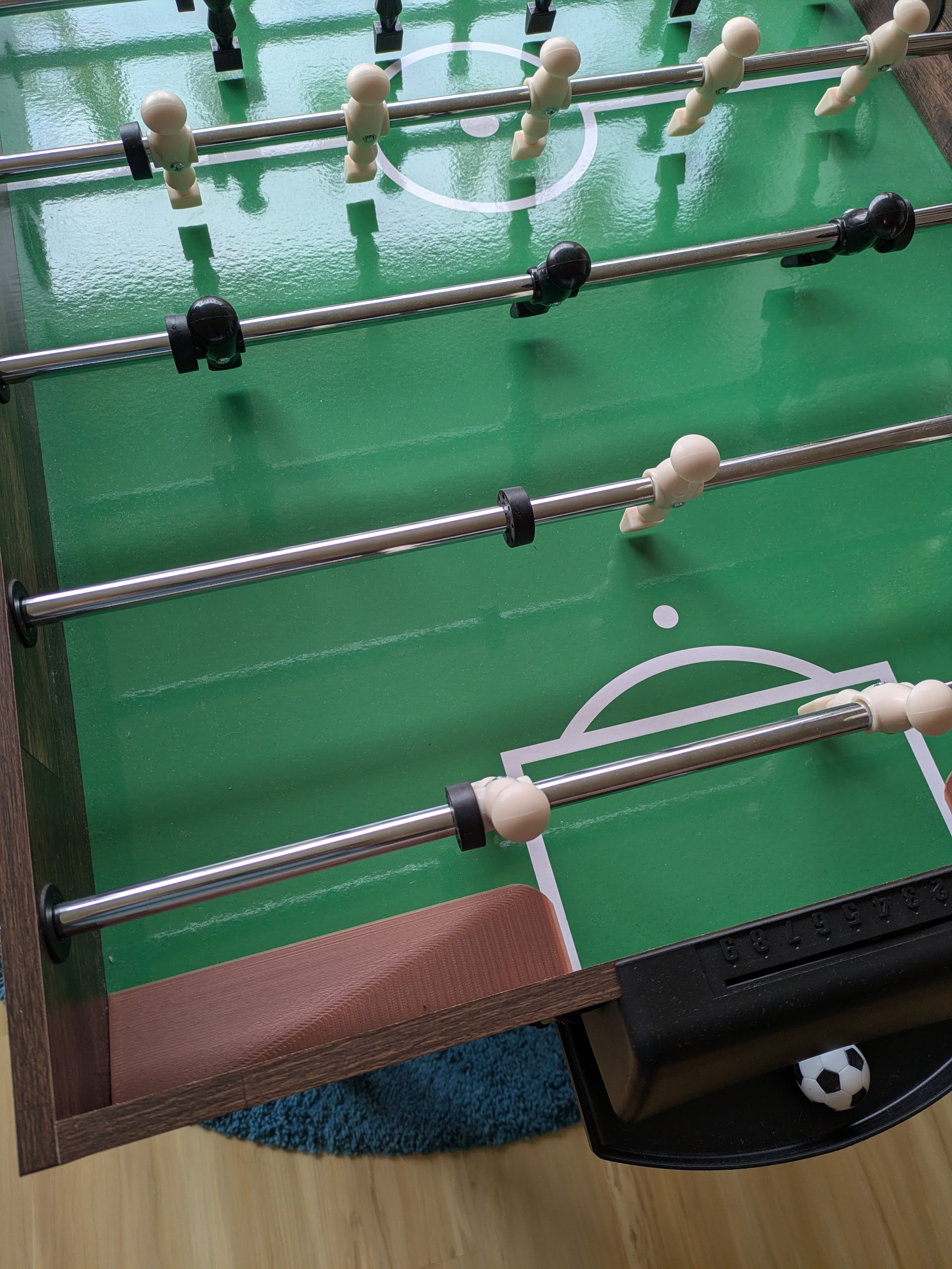 Corners for kicker table