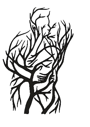 Pareja enamorados arbol