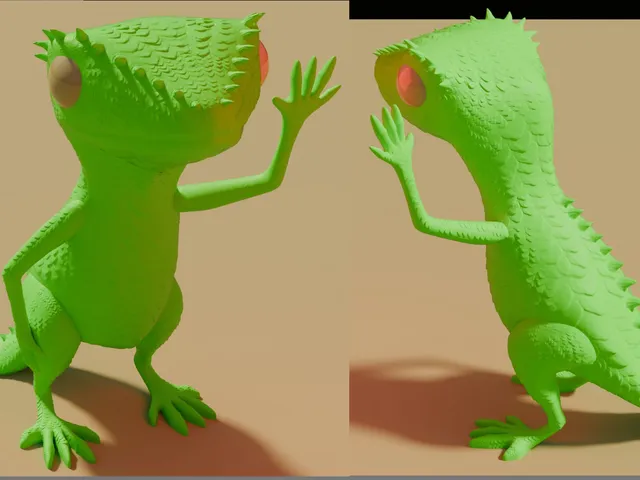 Scaly Lizard Waving