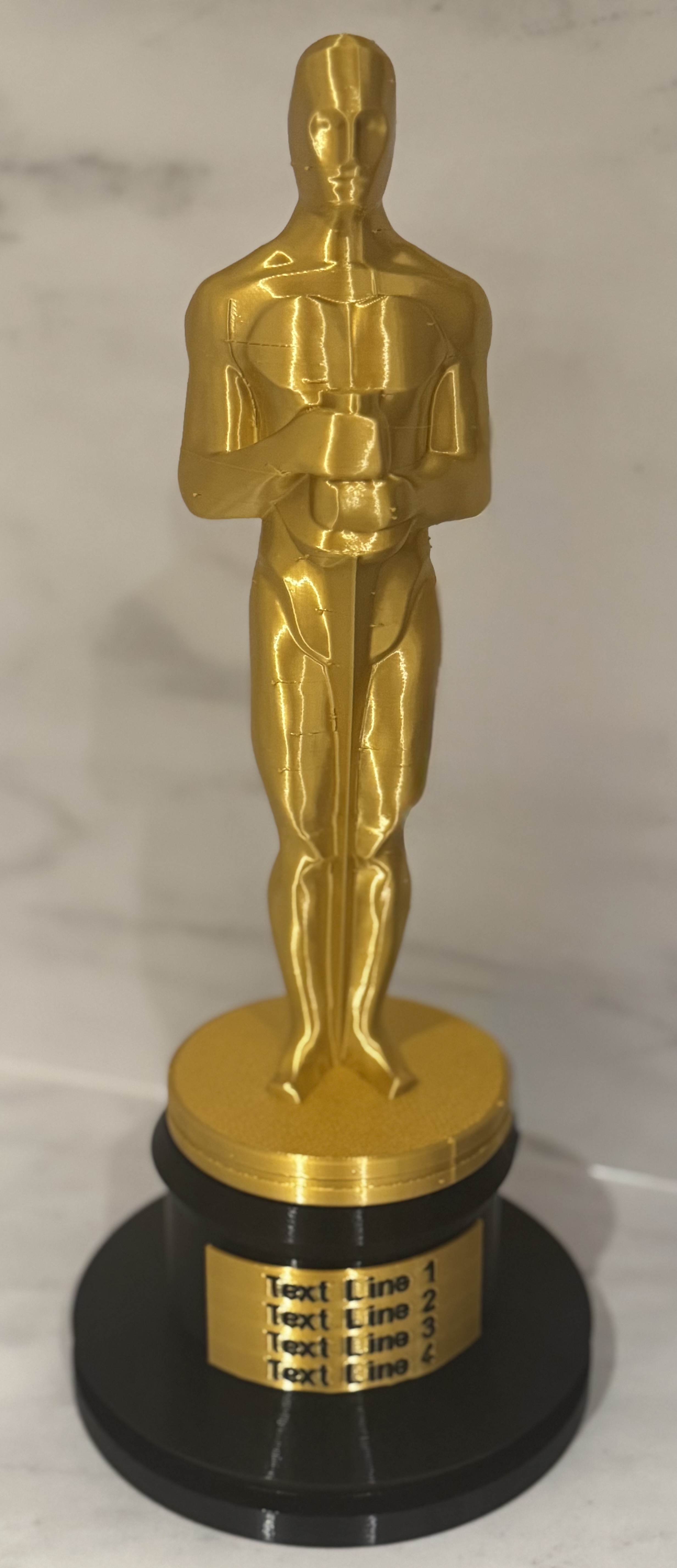 Oscar Statue - with easy to customise name plate