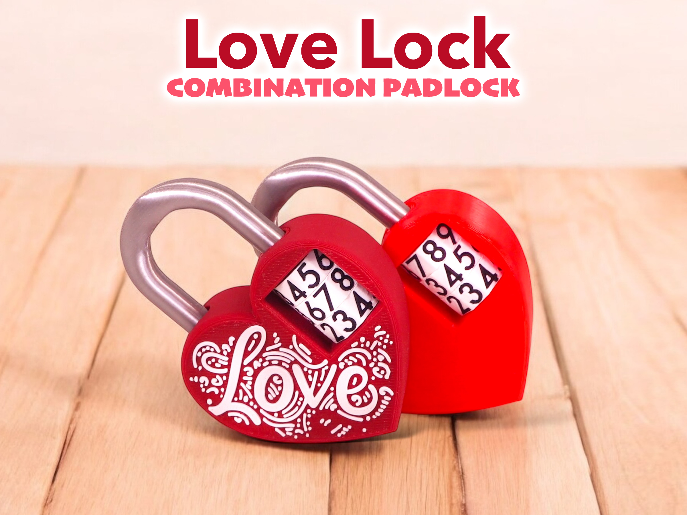 Valentine's Day Heart-Shaped Combination Padlock