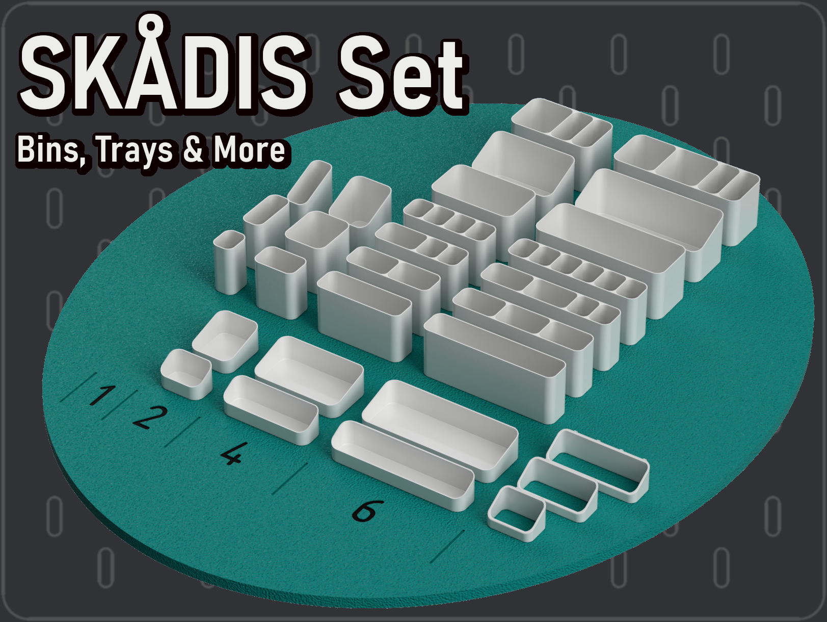 IKEA SKÅDIS Ultimate Bin, Tray & Hanger Set 3D model thumbnail