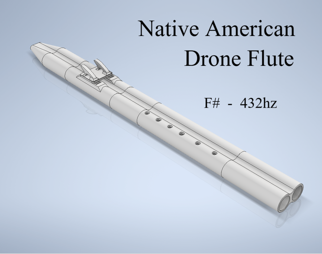 Native American Drone Flute (F# , A=432hz) 3D model thumbnail