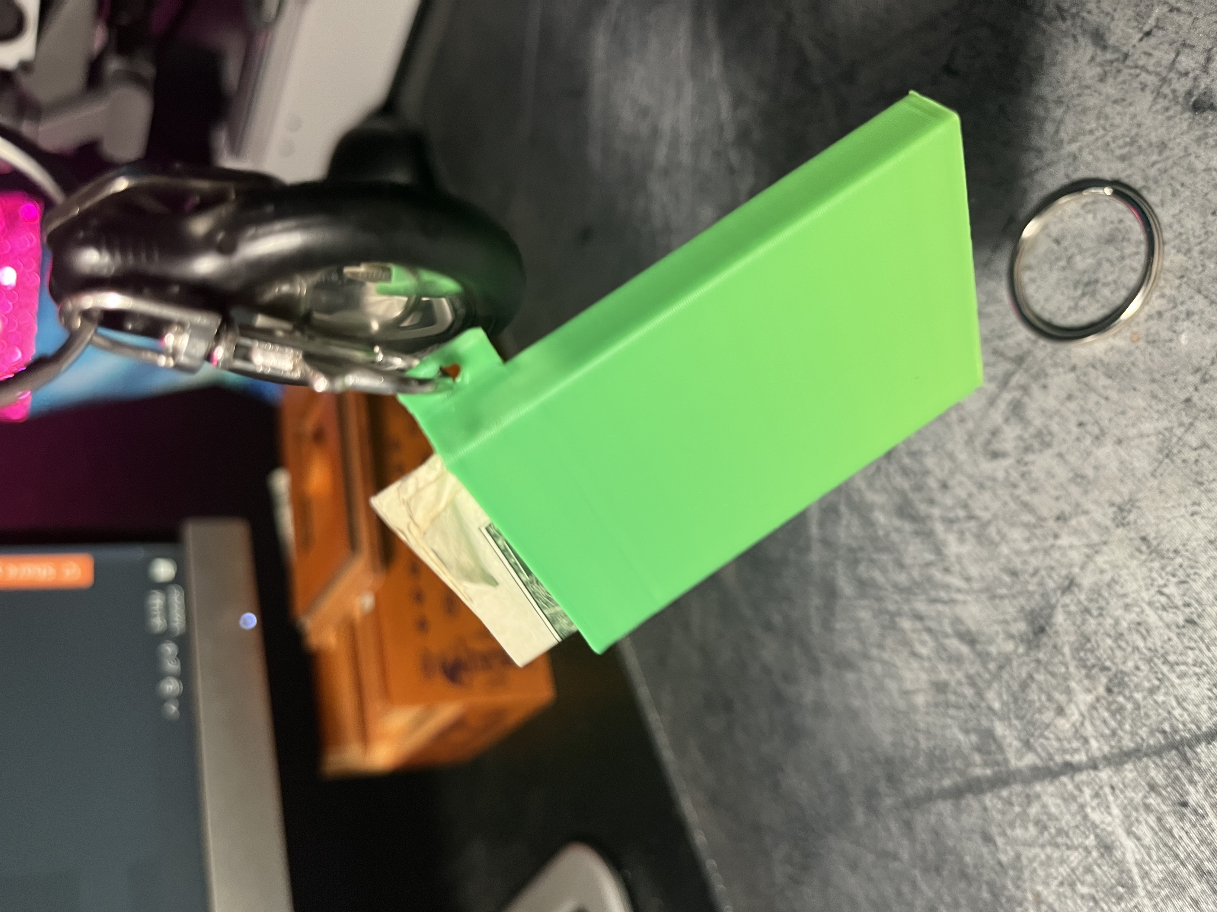 Small keychain wallet for extra cash