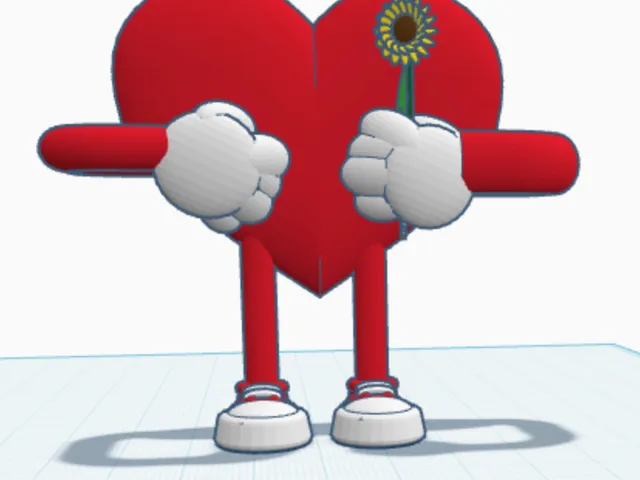 Heart holding a flower