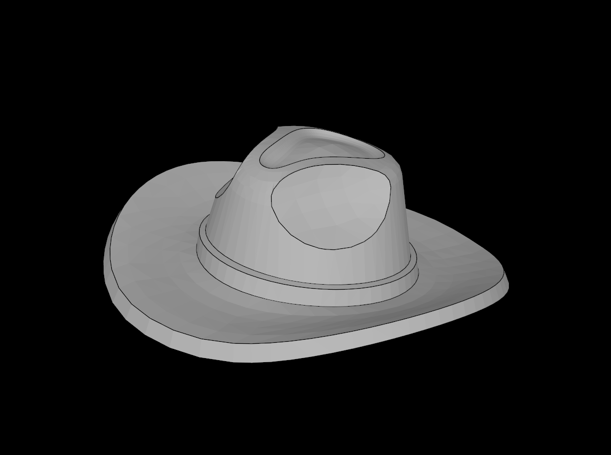 Lego Compatible (13565.dat) Minifig Headgear Hat Very Wide Brim Outback Style (Fedora)