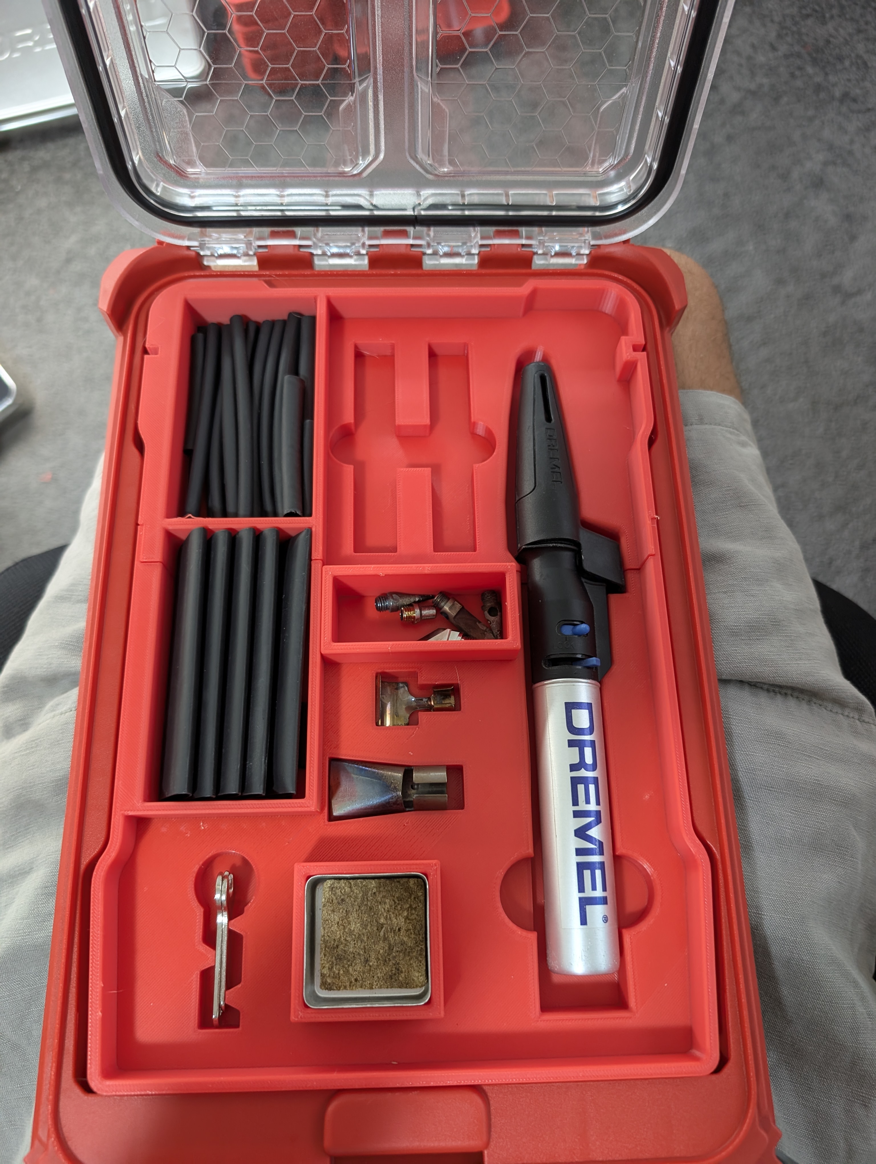 Packout Slim insert to hold Dremel Butane soldering iron & bits