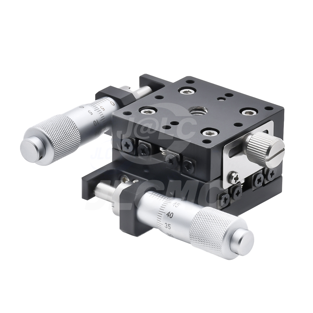 JLCMC Crossed Roller Guided Manual Motion Platform Micrometer Feed Shaft XY Axis Thin Type