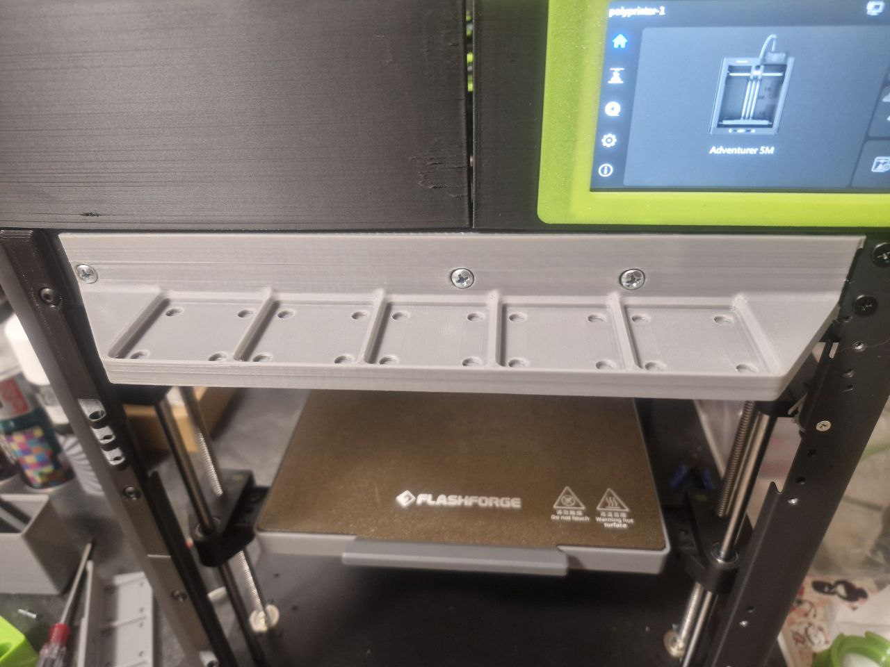 Flashforge Adventurer 5M Gridfinity Based Enclosure Shelf