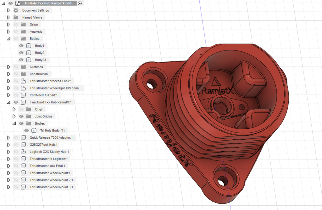 RamjetX 70mm Thrustmaster Tri 3 Hole Mount (both UP/DOWN options) — thumbnail 2