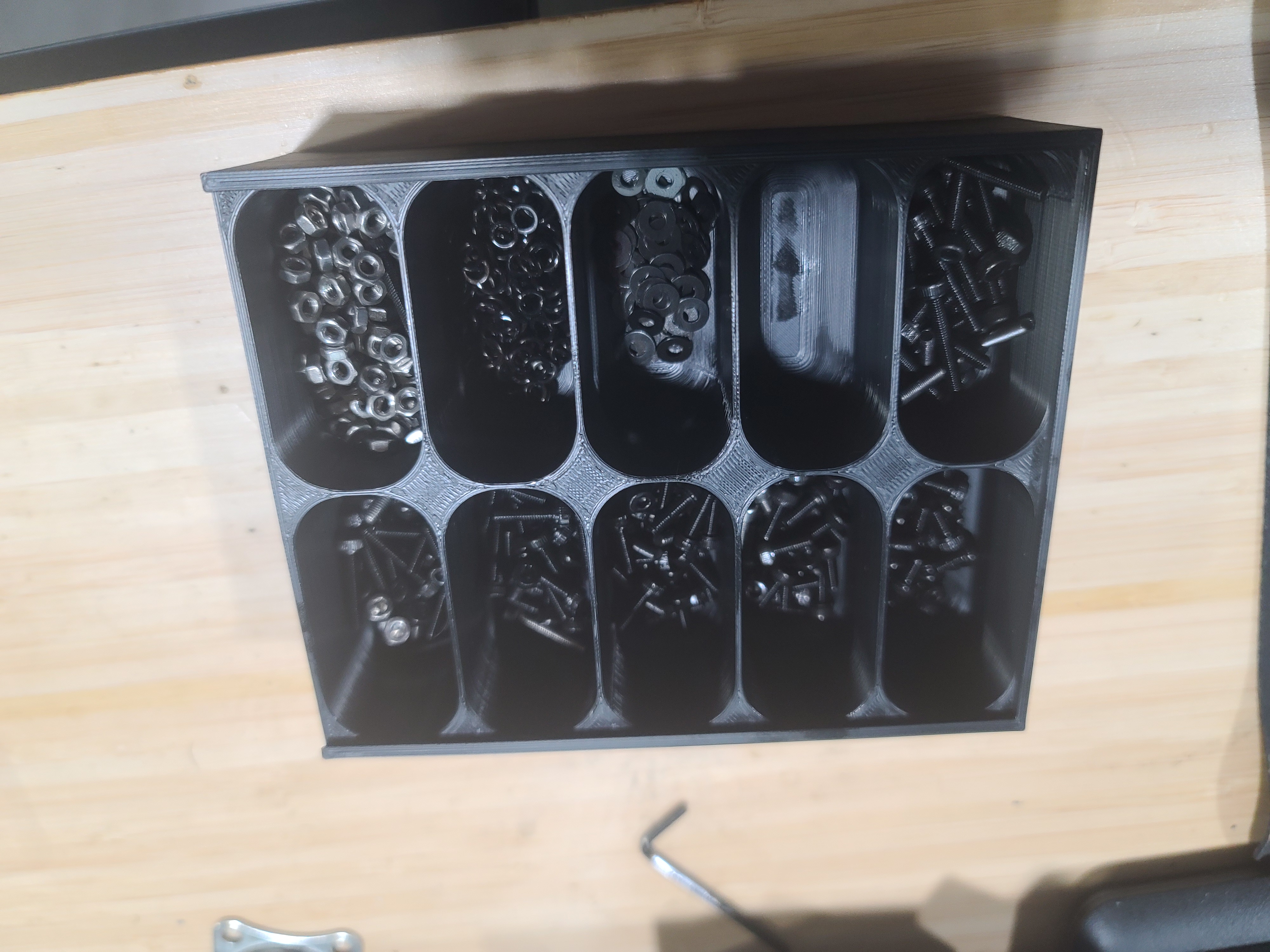 10 Section Sorting Box with Sliding Lid