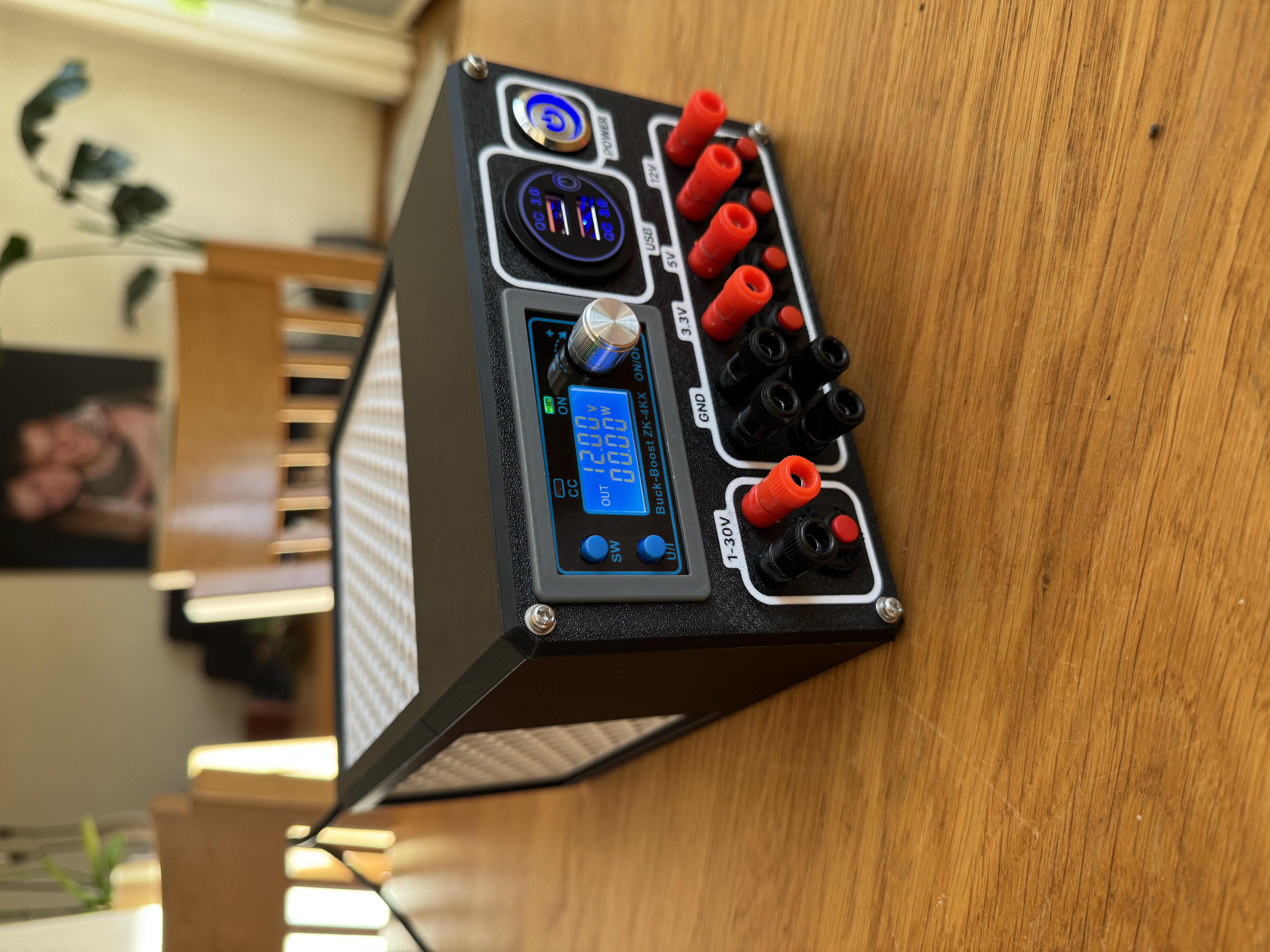 Upcycled ATX Lab Bench Power Supply Front panel