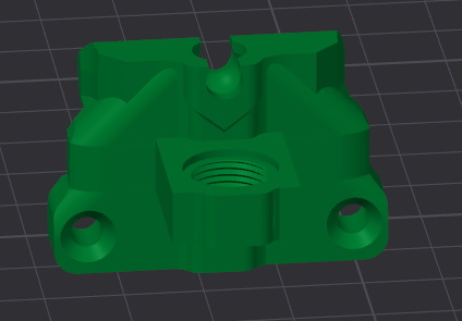 Cable Spine Extruder Link with threaded PTFE 3D model thumbnail
