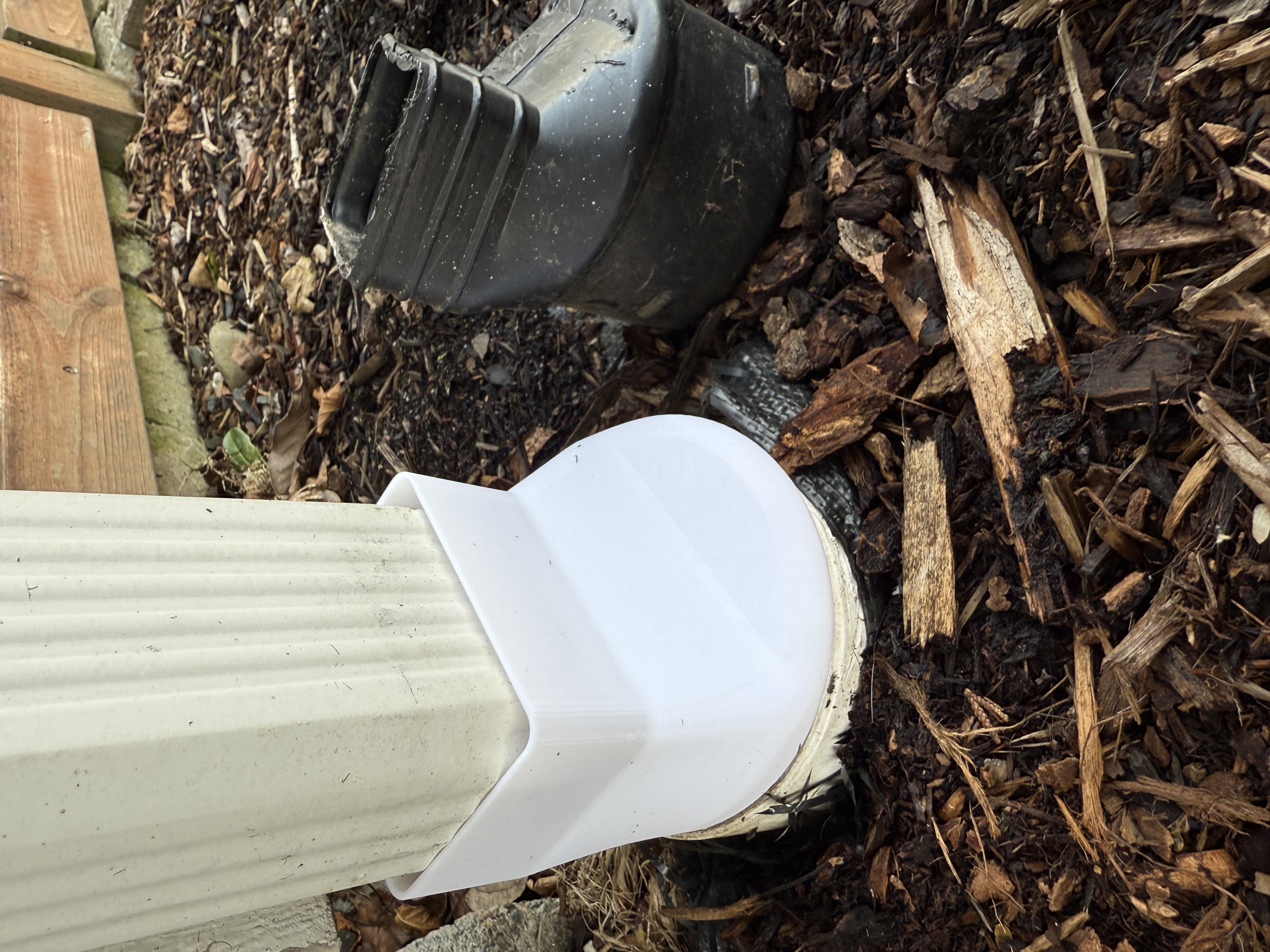 3" x 2" downspout to 4" pipe adapter