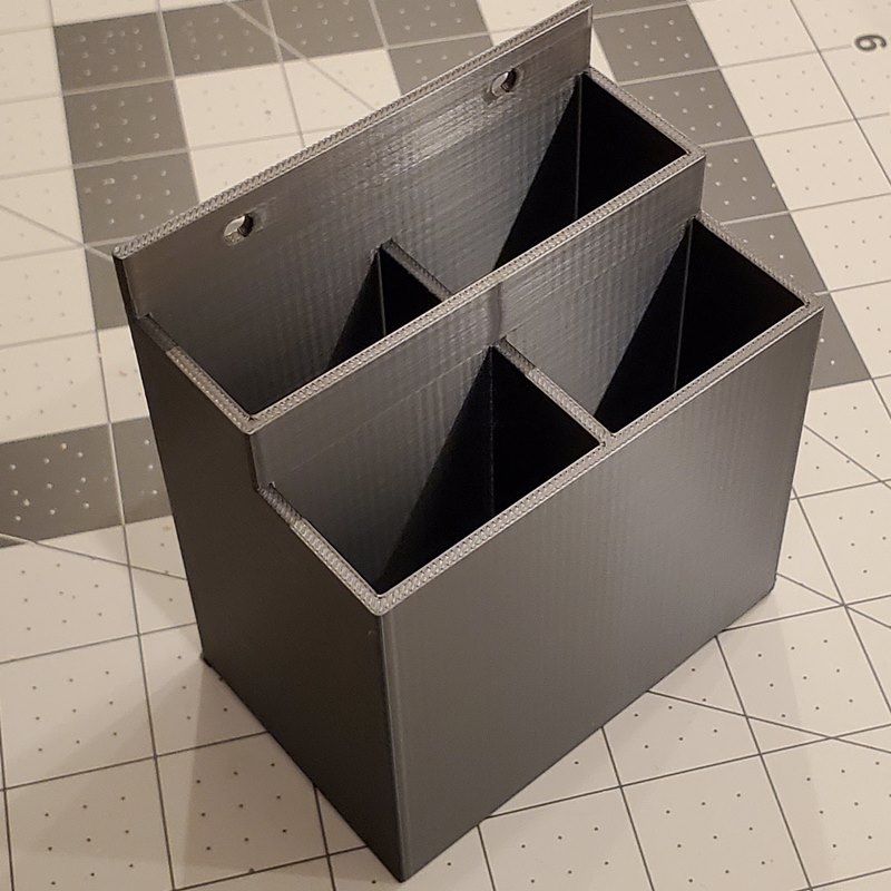 Desktop Items Bin - 4 compartment, wall or slatwall mount