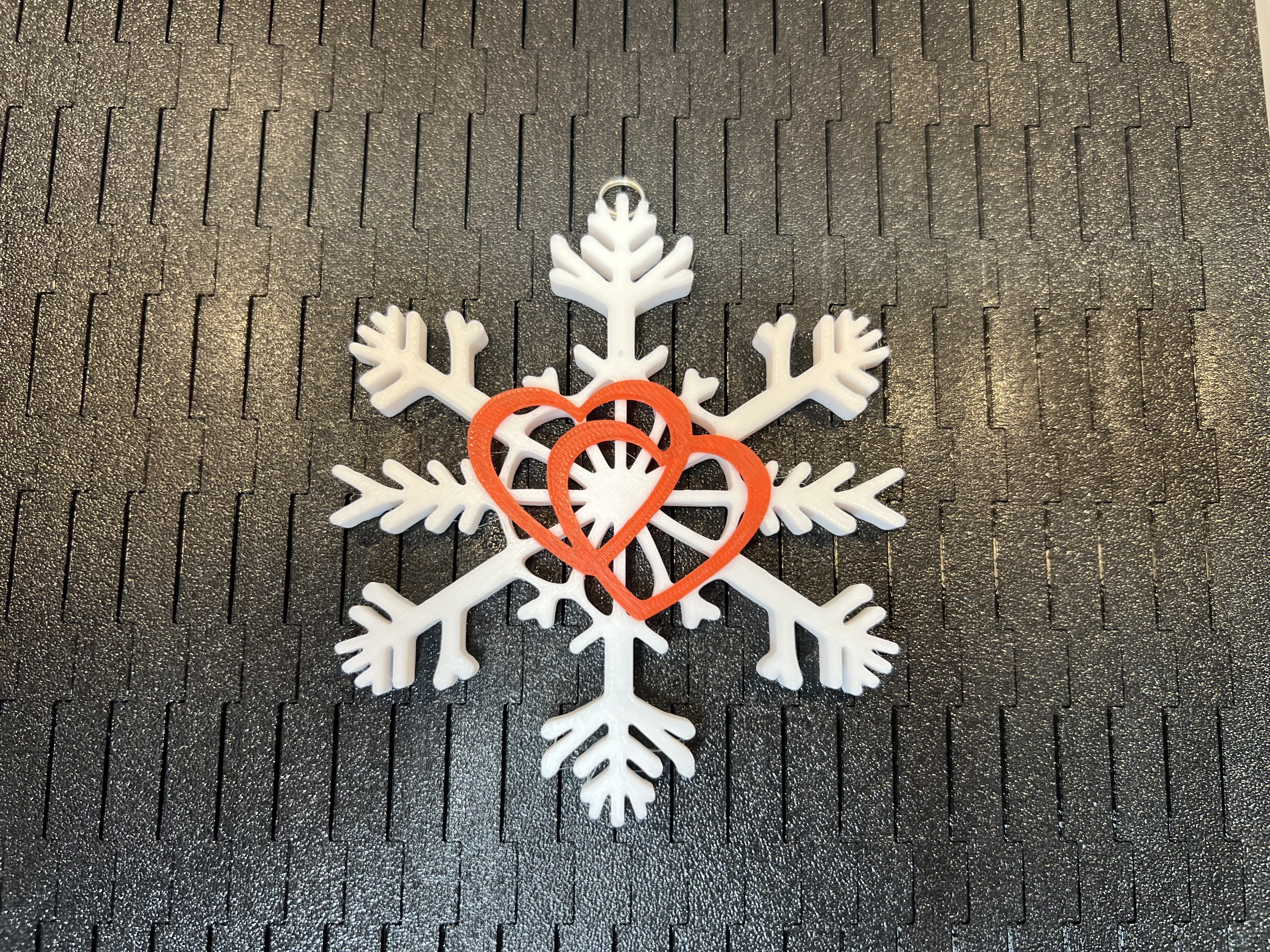 Snowflake with 2 Hearts