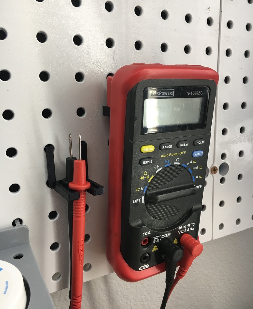 Peg Board Multimeter holder by spuder Download free STL model