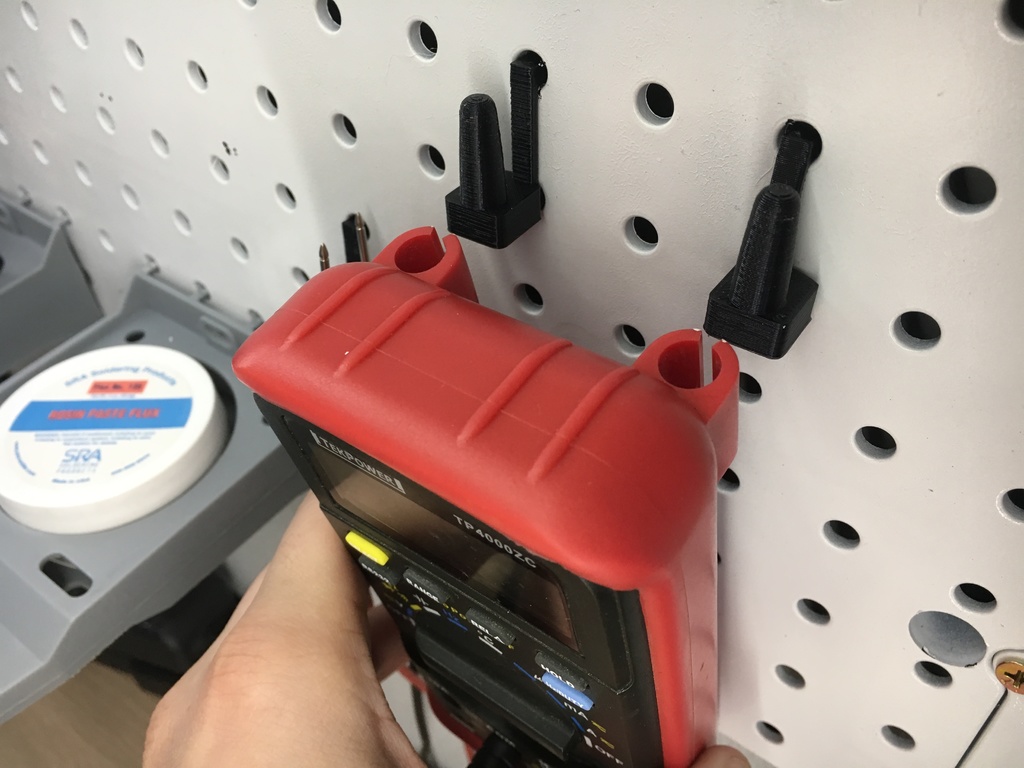 Peg Board Multimeter holder by spuder Download free STL model