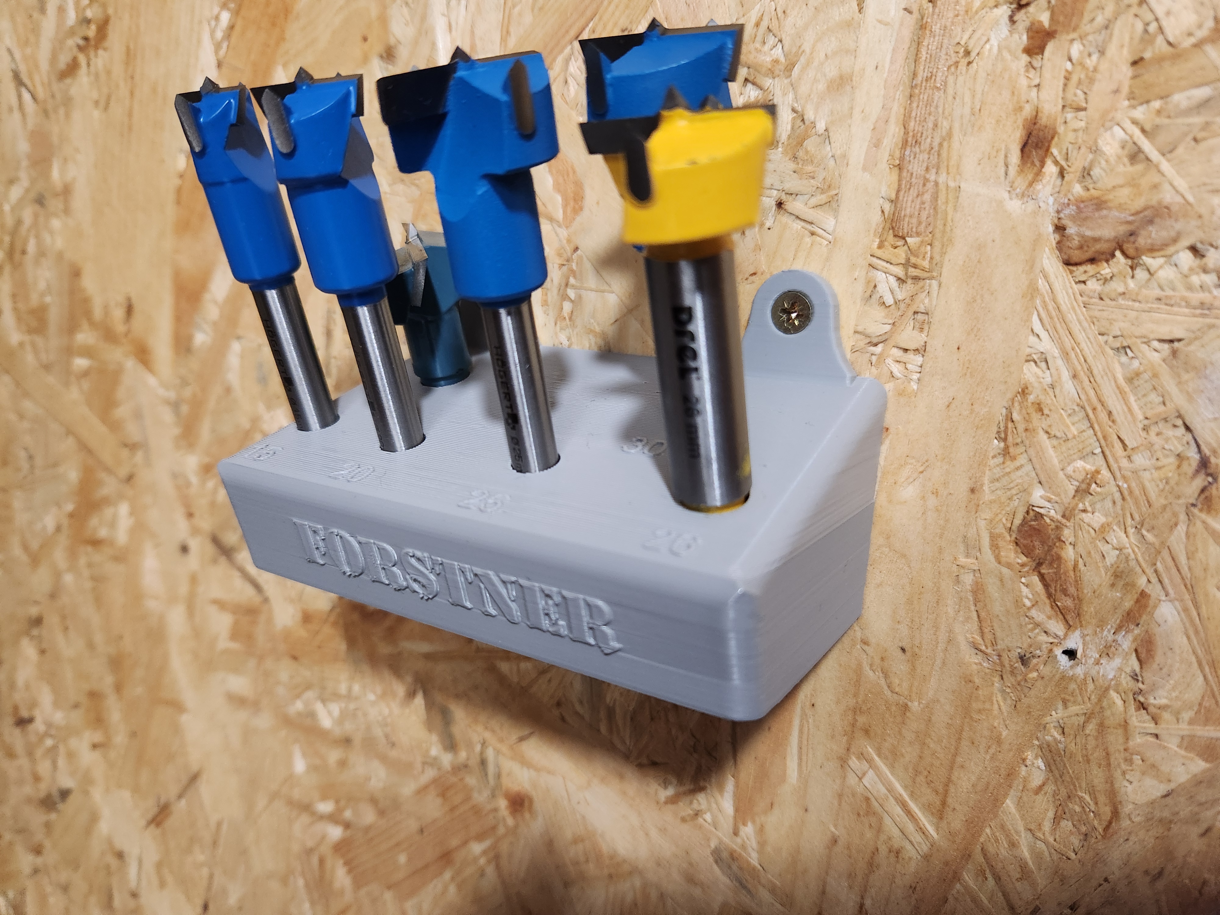 Forstner Drill Bit Set Holder - Compact wall mounted