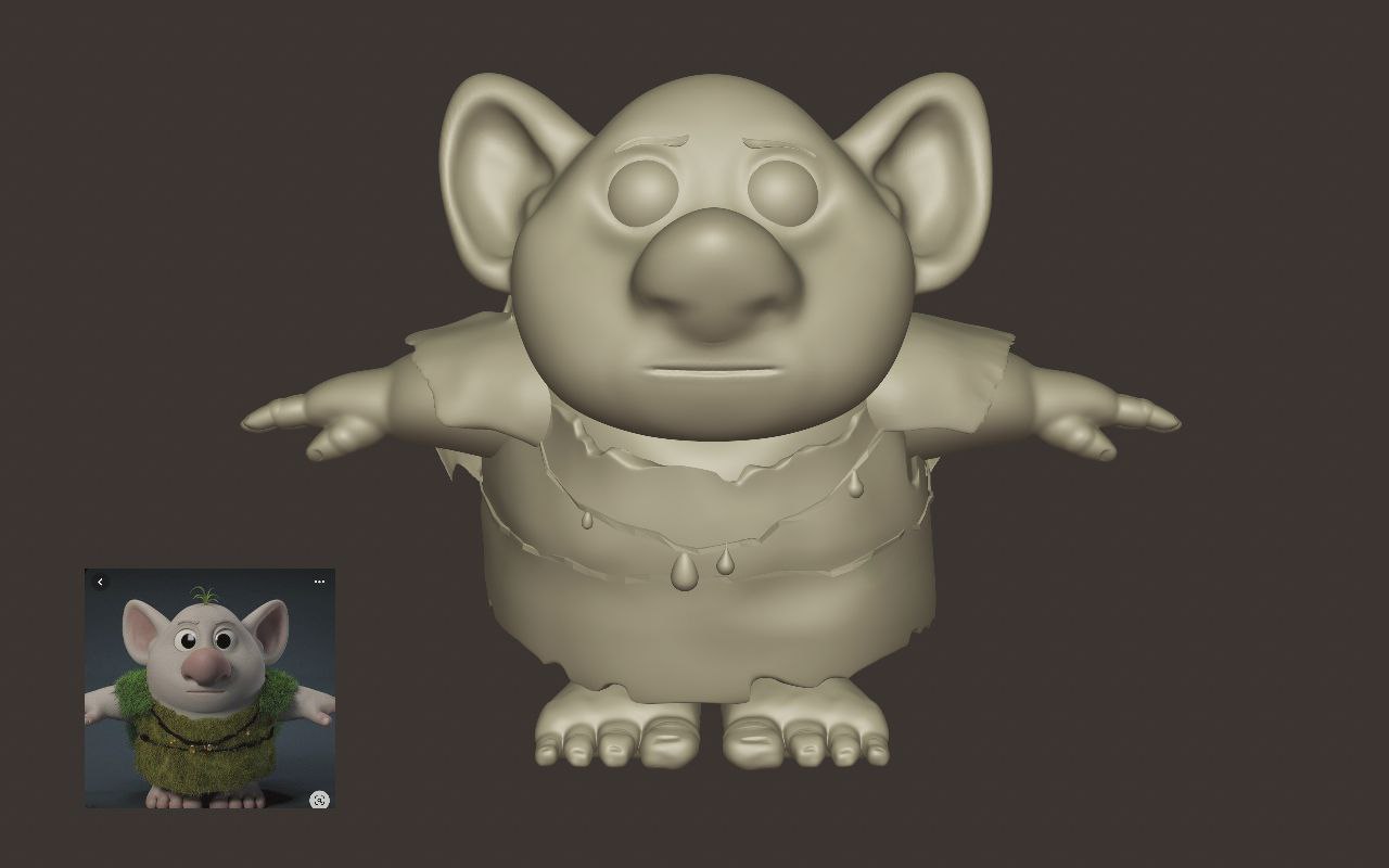 Cute Smiling Troll Figurine 3D print model