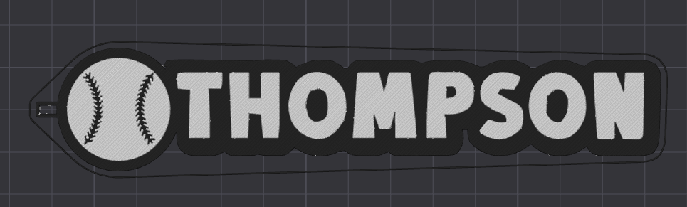 Baseball Name Key Tag