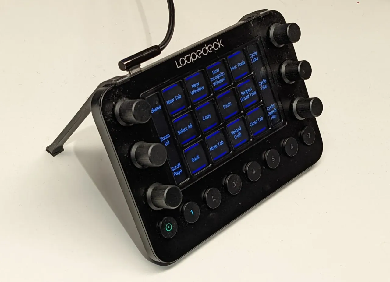 Loupedeck Live Stand steeper version by dukestah, Download free STL model