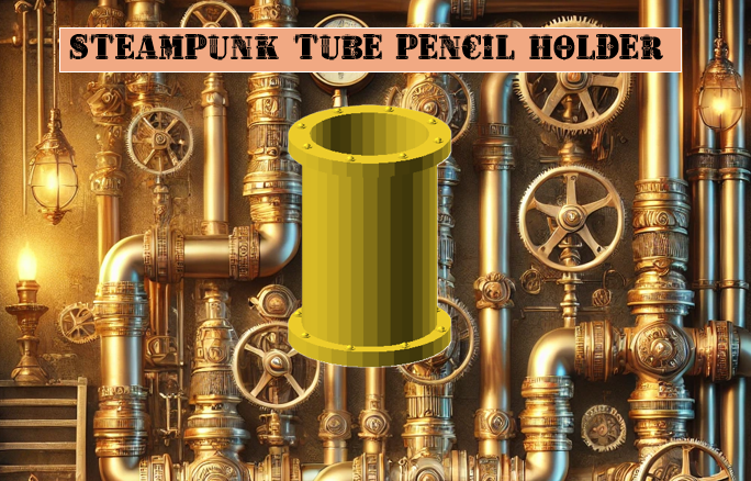 Steampunk Tube Pencil Holder
