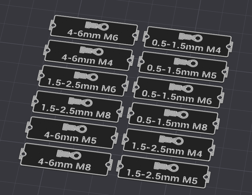 Printable Label "Ring Terminals" for Gridfinity Bins by Pred