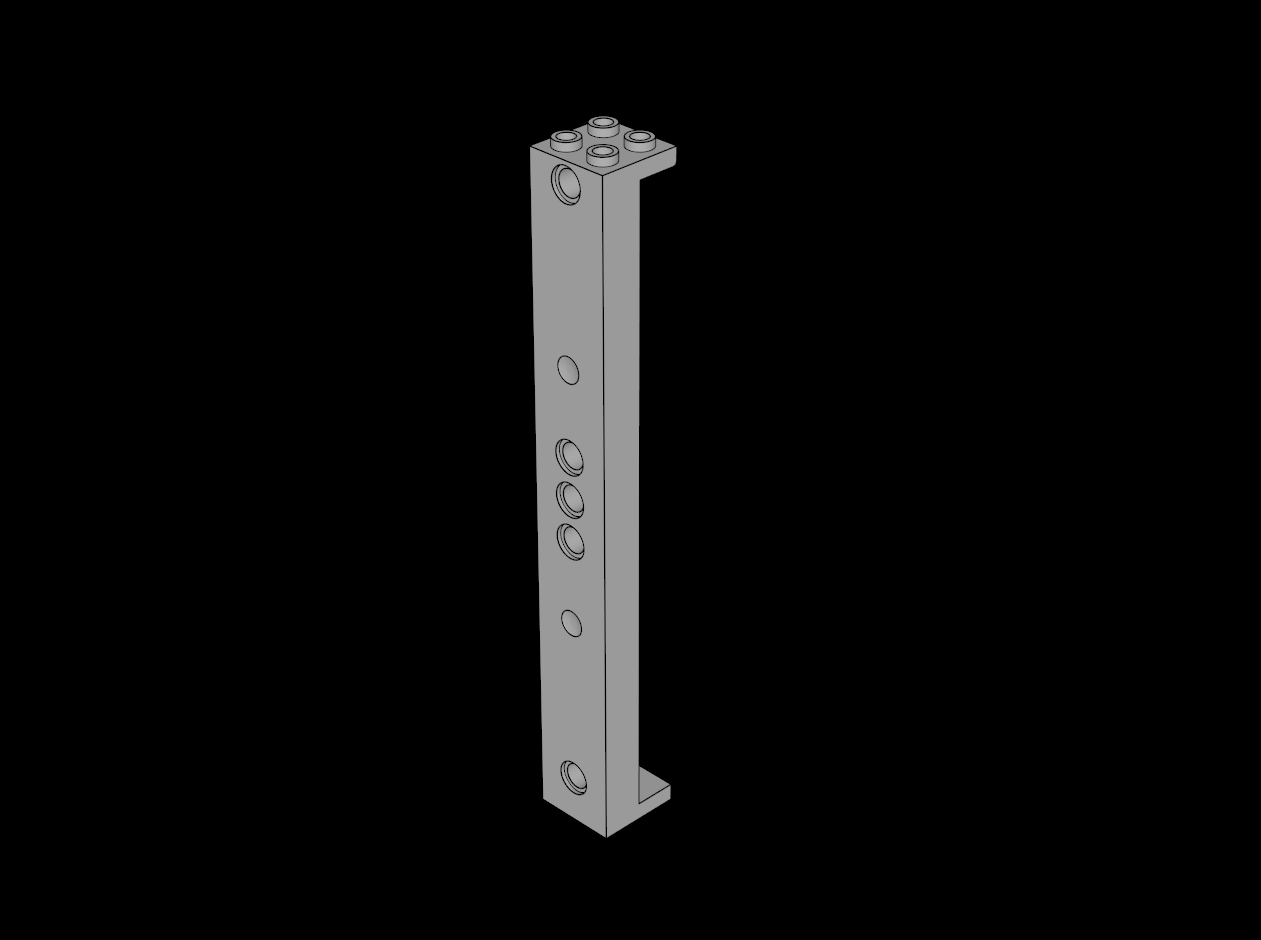 Lego Compatible (91176.dat) Support  2 x  2 x 13 with  5 Pegholes