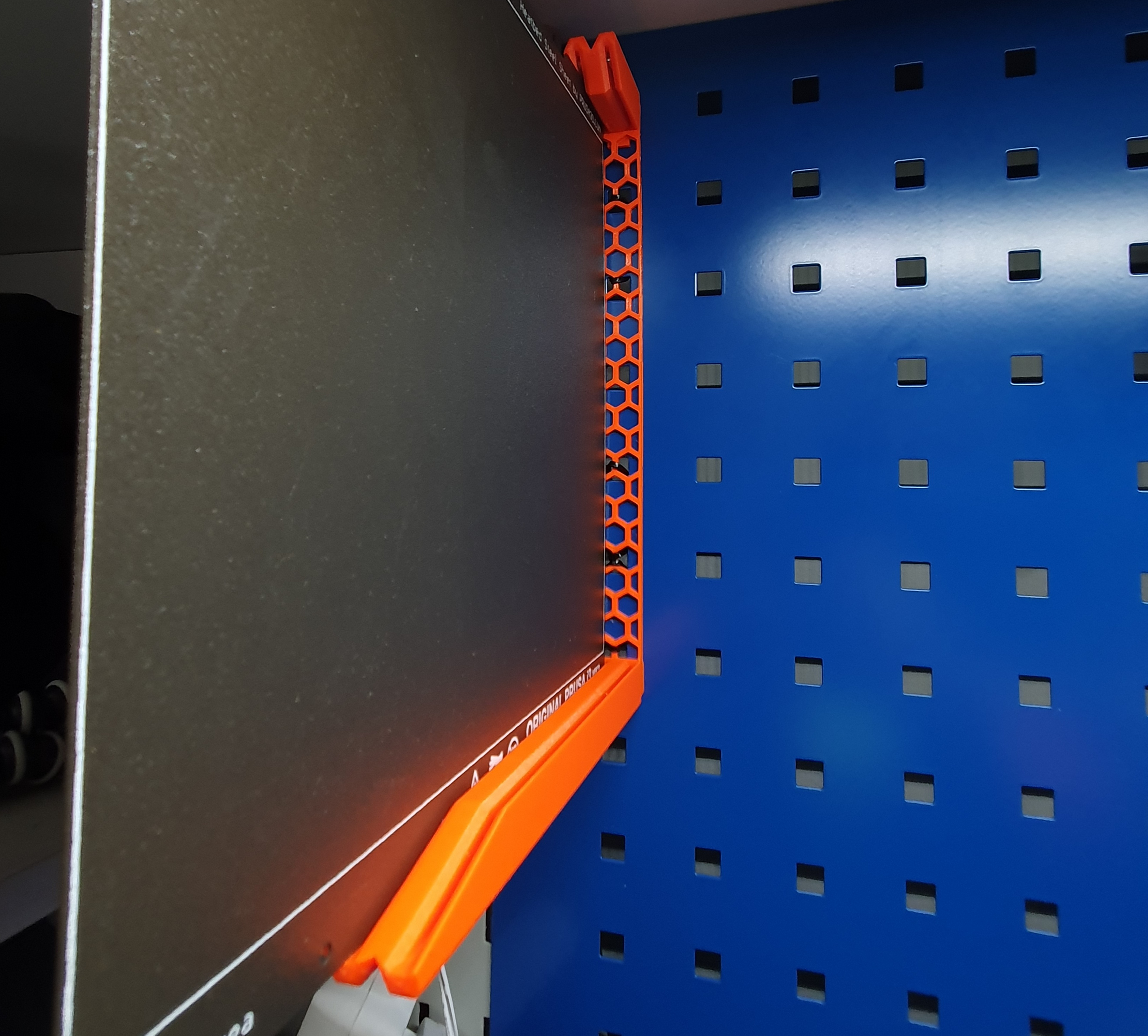 Steel sheet holder with hidden mount on the back side, wall mount
