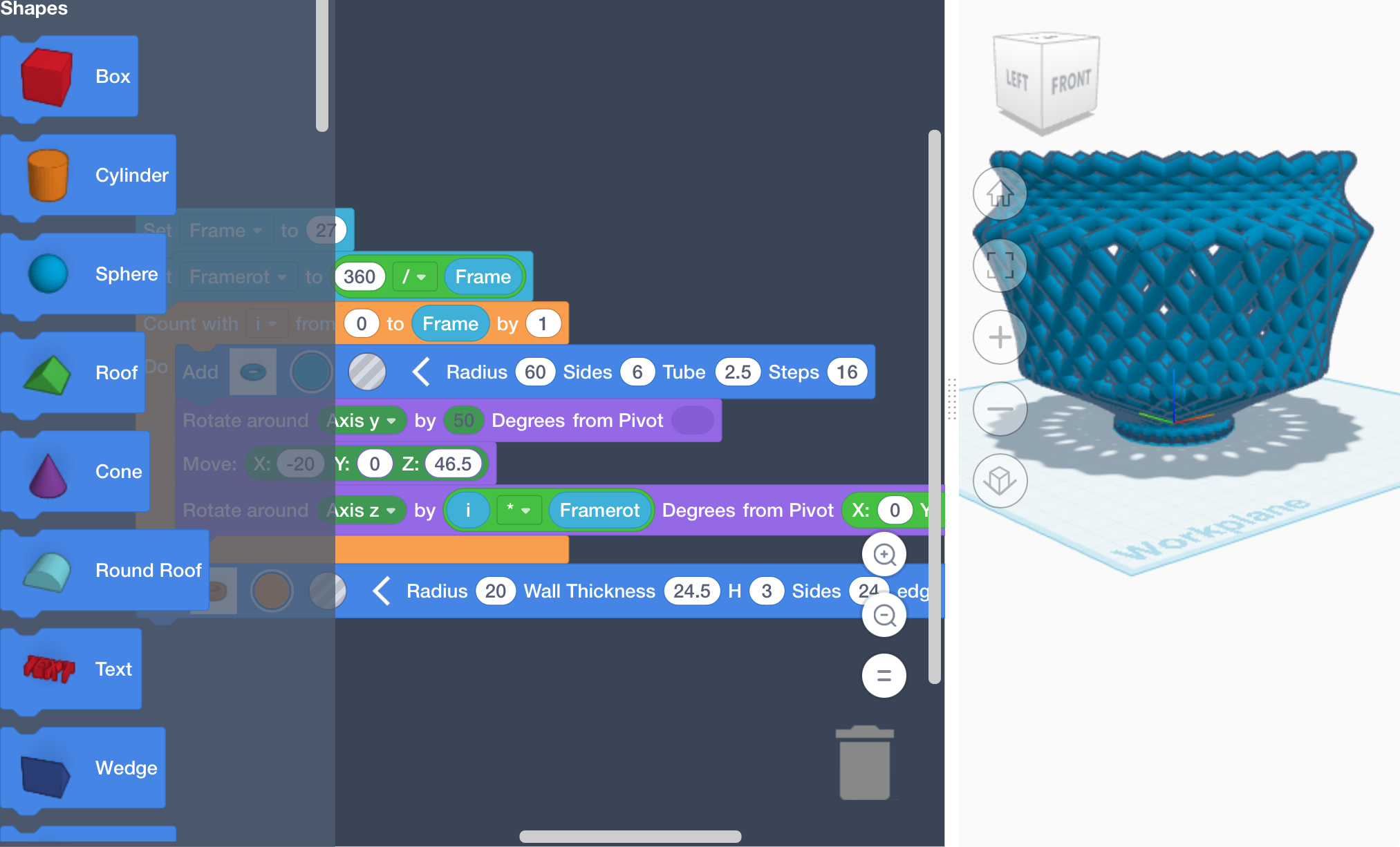 Tinkercad vase