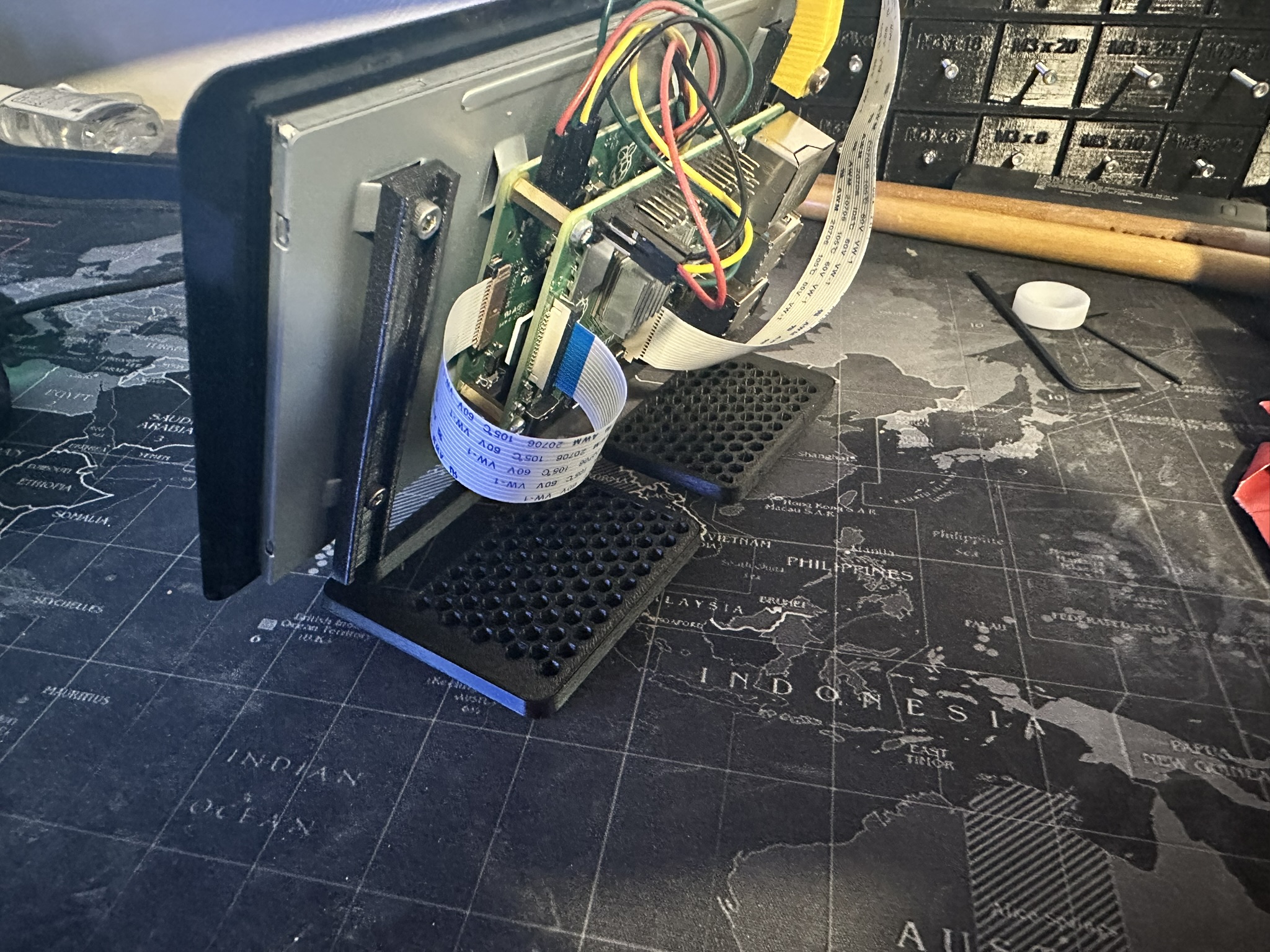 Raspberry Pi 4 with screen holder