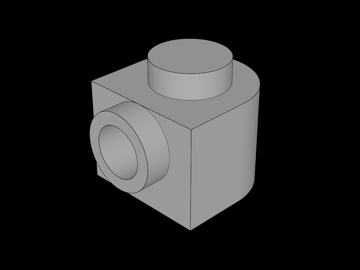Lego Compatible (3386.dat) Plate  1 x  1 x  0.667 Half Round with Open Side Stud