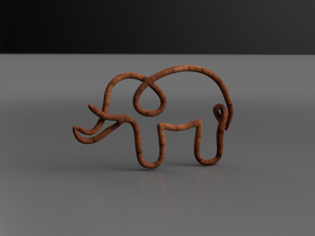 Elephant Lineart Earring Wearable Chain / Earring