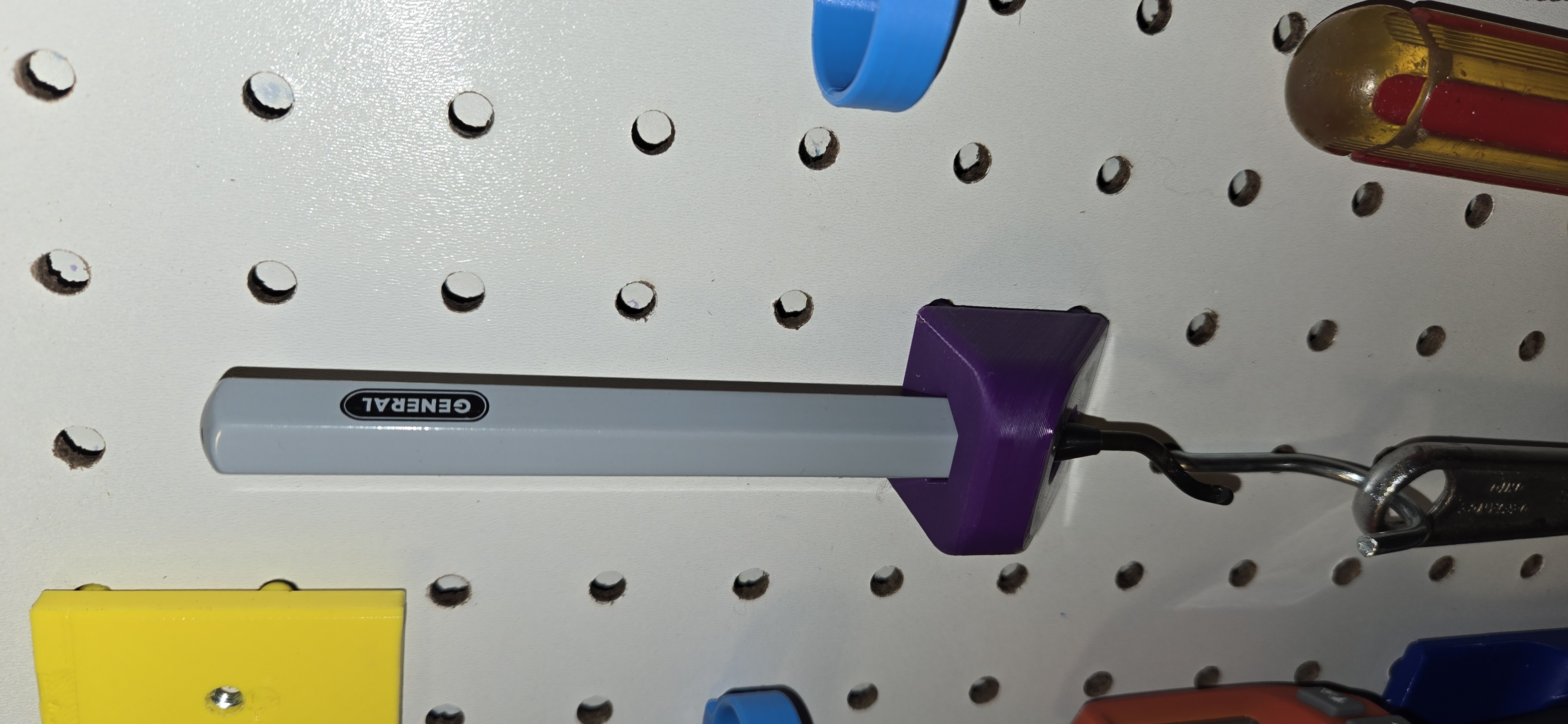 Pegboard General DeBurr tool holder