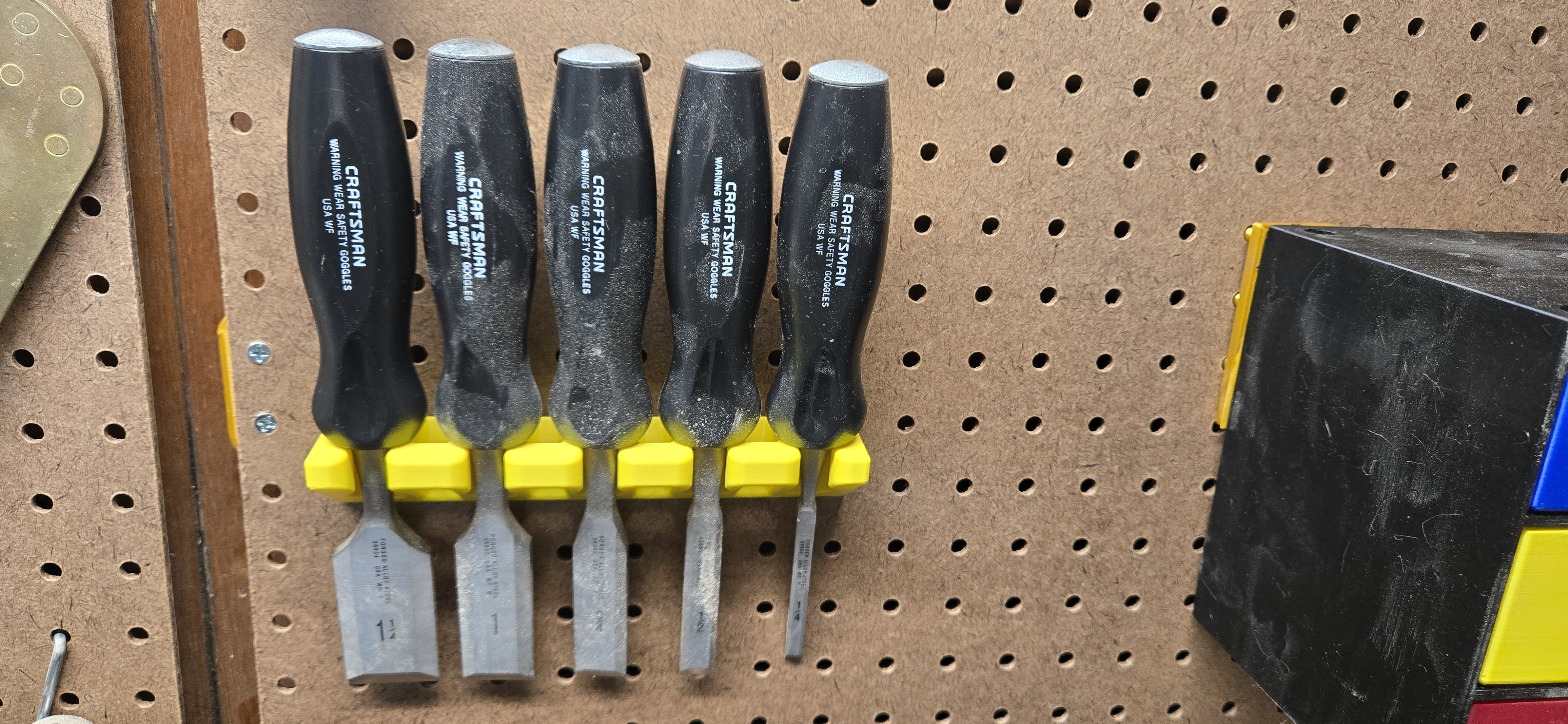 Pegboard mount for Chisel Set (Craftsman) and others