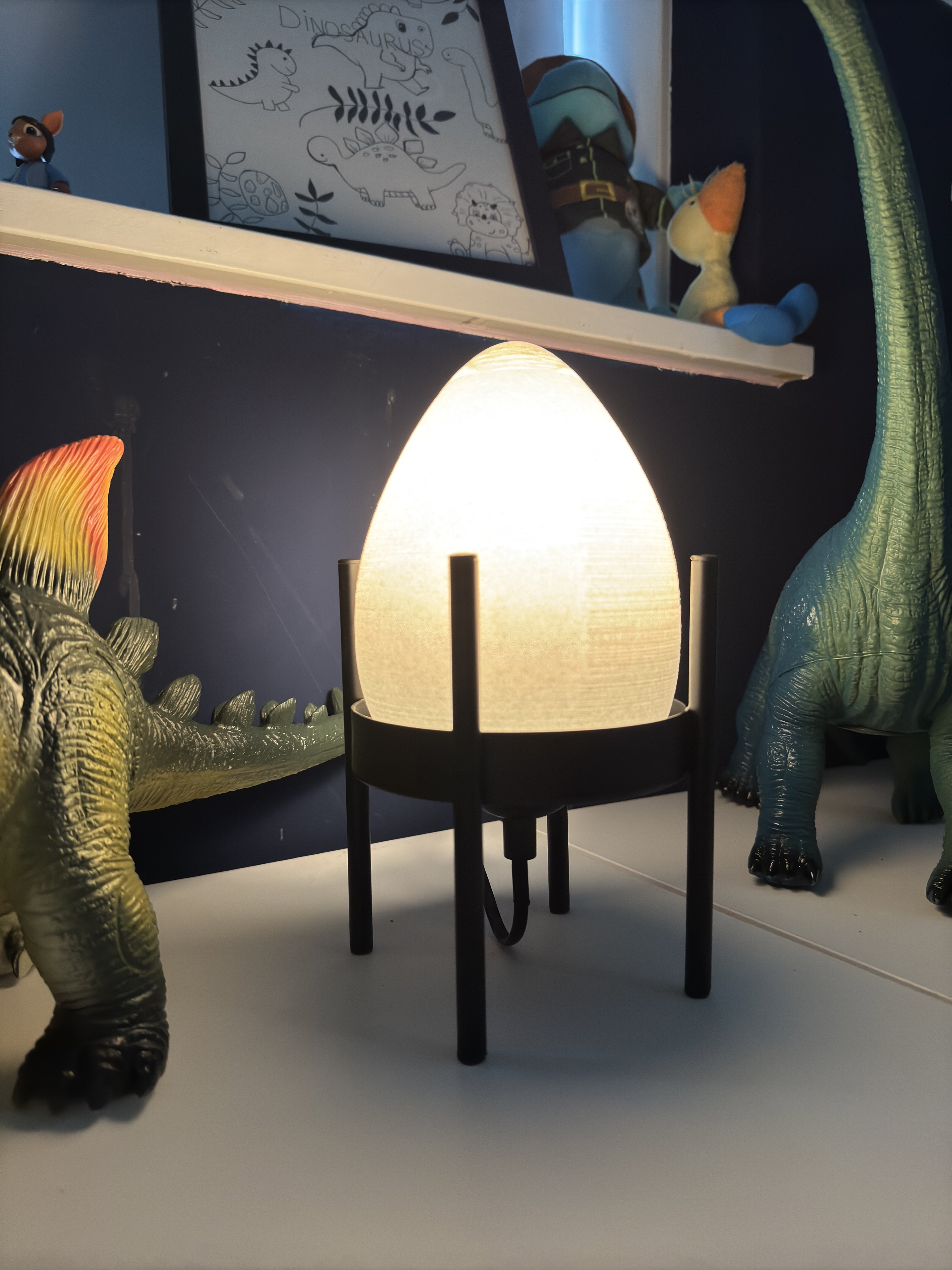 Miniatura 2 do modelo 3D Dino Egg Lamp - E14 Socket